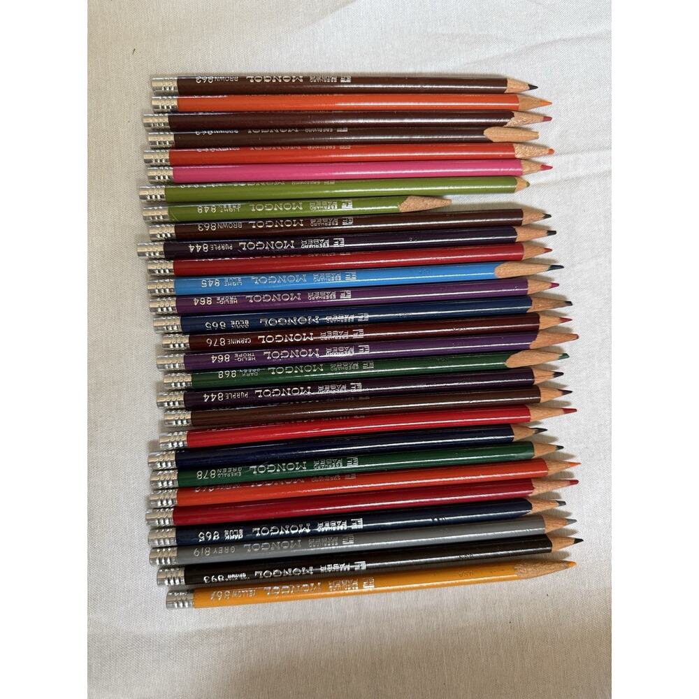 Vintage Berol Eberhard Faber Mongol Colored Pencil Lot 27 Count USA